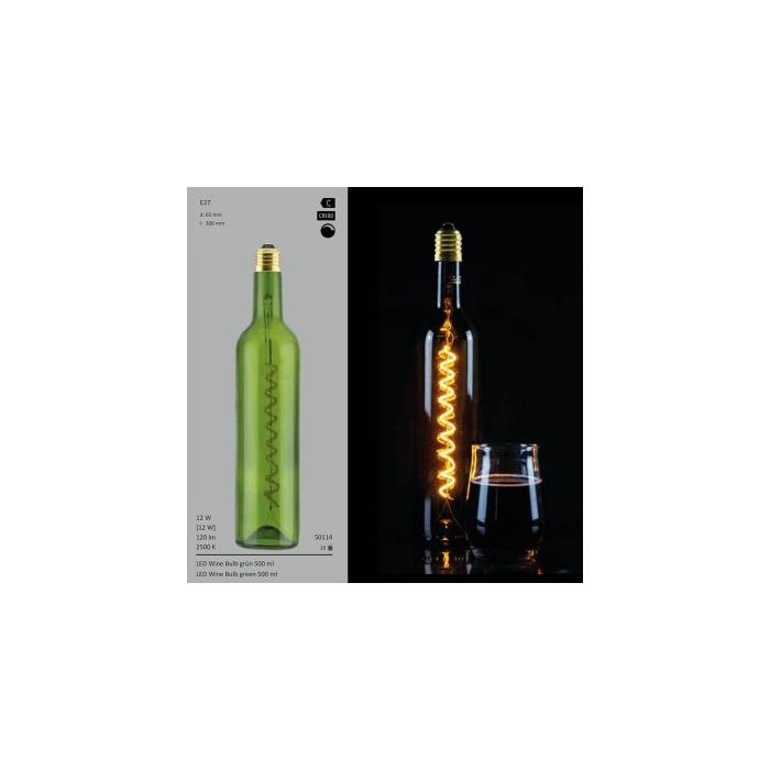 Segula LED 50114 12W WINE BULB green 500ml | E27 | 120Lm | 2.200K 